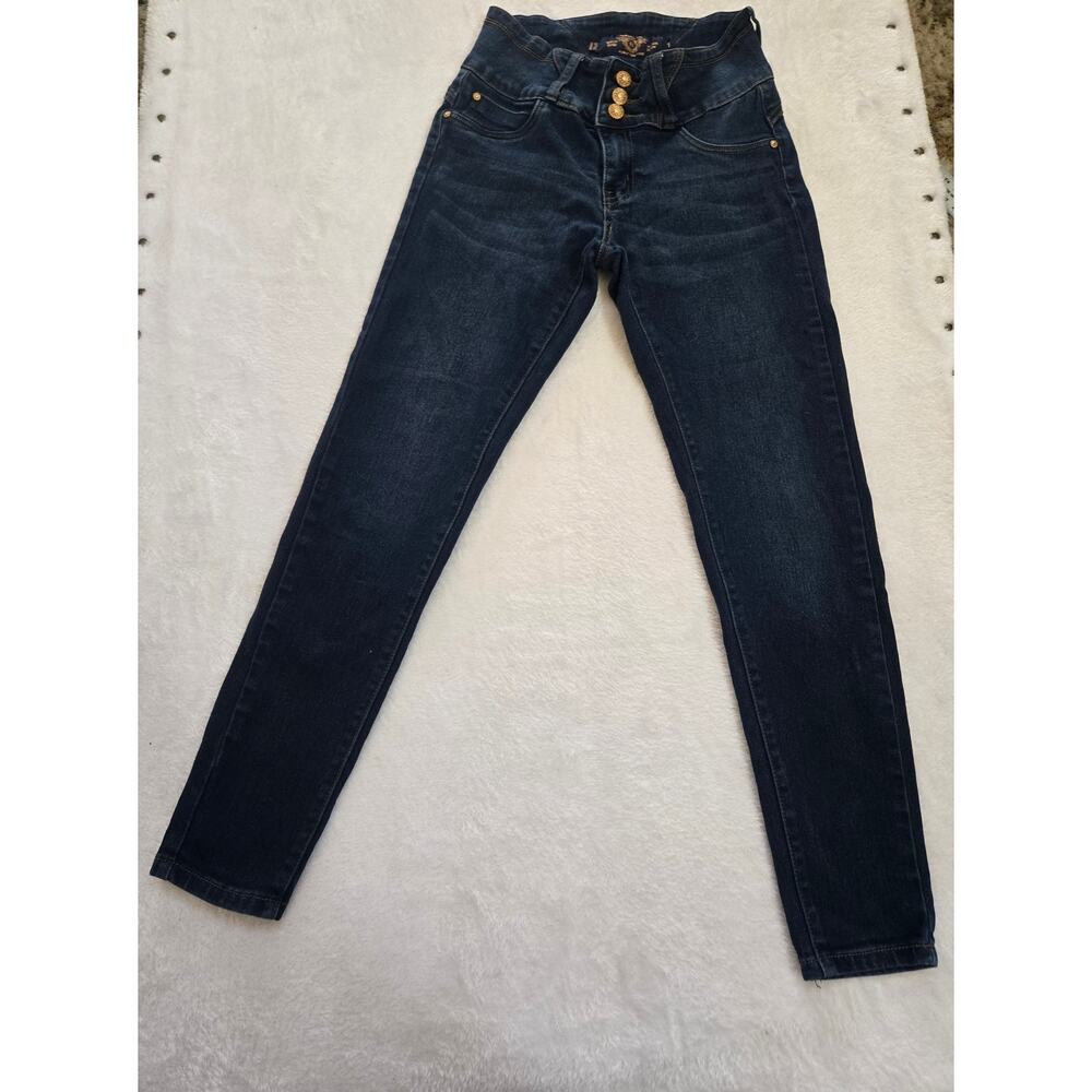 Bella Womens High Rise Skinny Jeans Blue Denim Size 1